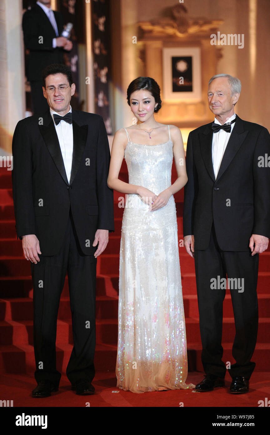 From L) Chairman and CEO of LVMH Bernard Arnault, Hong Kong actress Maggie  Cheung and Dior CEO Sidney Toledano are seen during the opening ceremony o  Stock Photo - Alamy