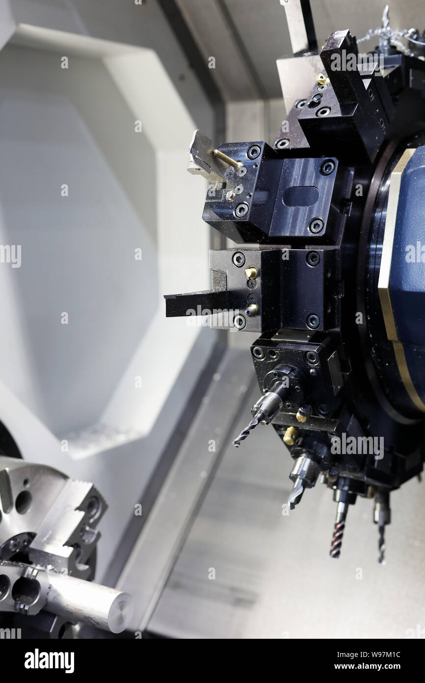 The turret of the cnc milling machine hires stock photography and