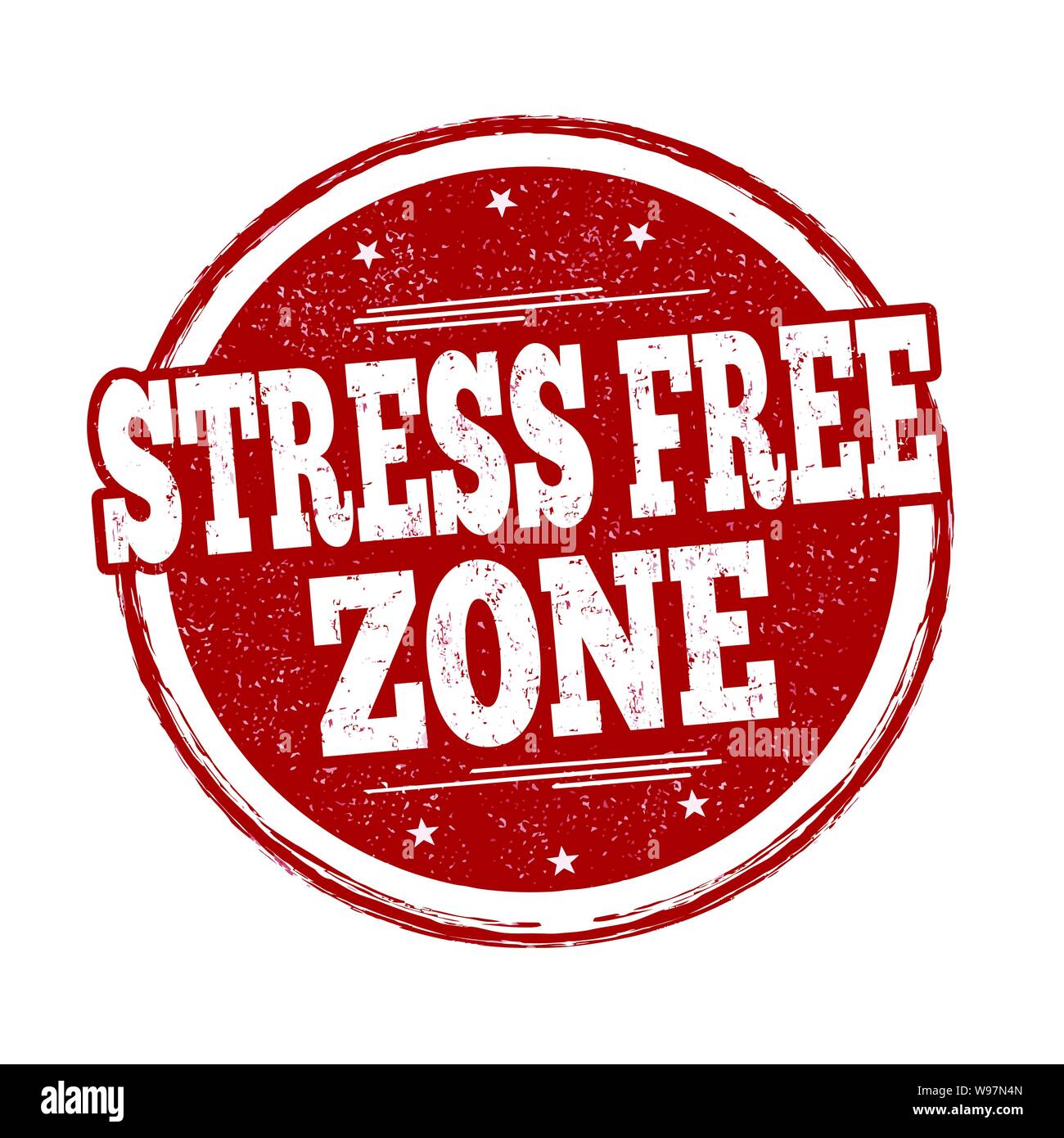 Stress free zone sign or stamp on white background, vector illustration Stock Vector
