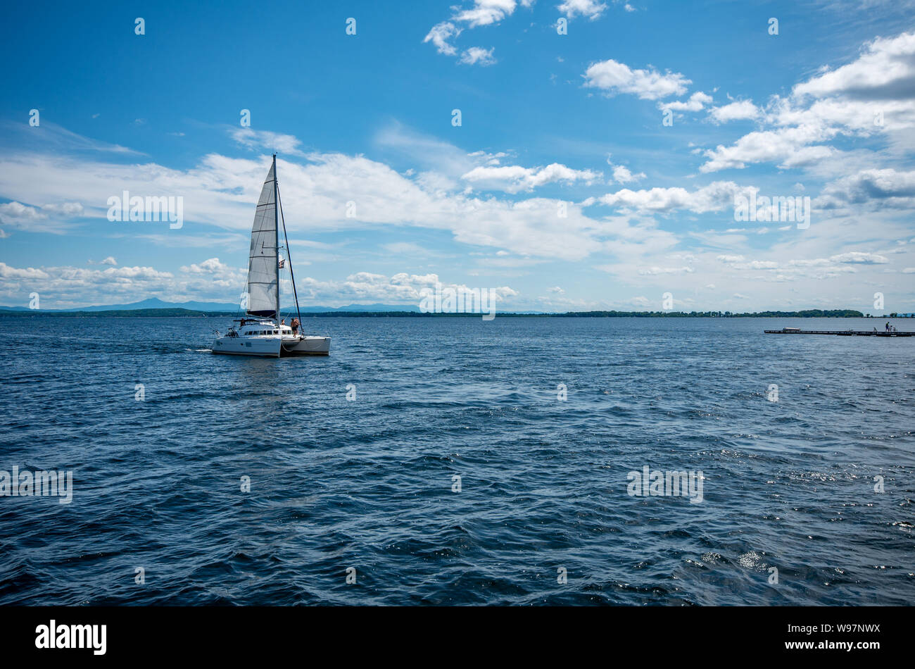 sailboat on Lake Champlain Stock Photo Alamy
