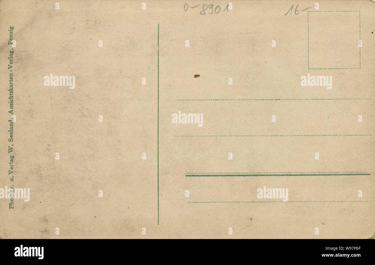 Deschka, Sachsen Stadtansicht; Schloss; Schule (back Stock Photo Alamy