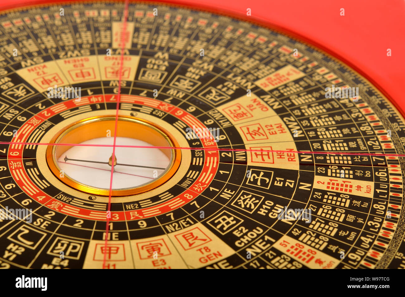 Lo Pan type compass, used in Feng Shui Stock Photo