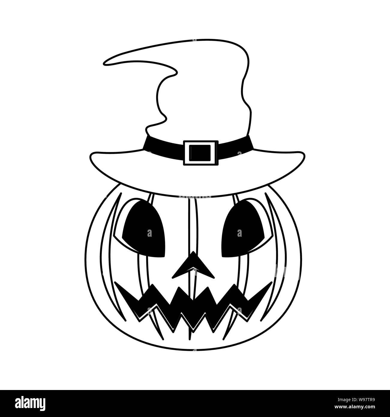 halloween october scary celebration cartoon in black and white Stock ...
