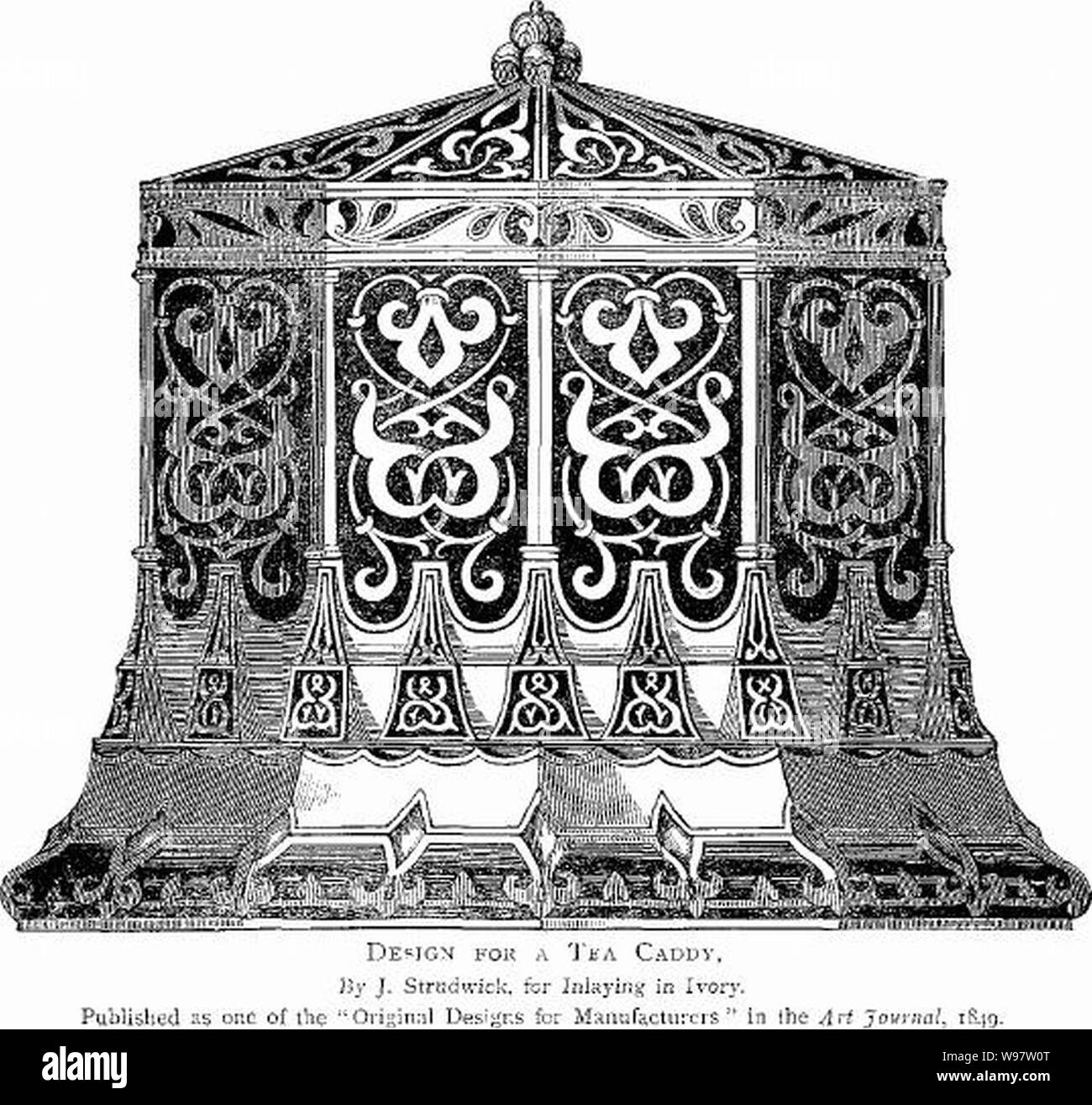 Design for a Tea Caddy by J. Strudwick Stock Photo Alamy