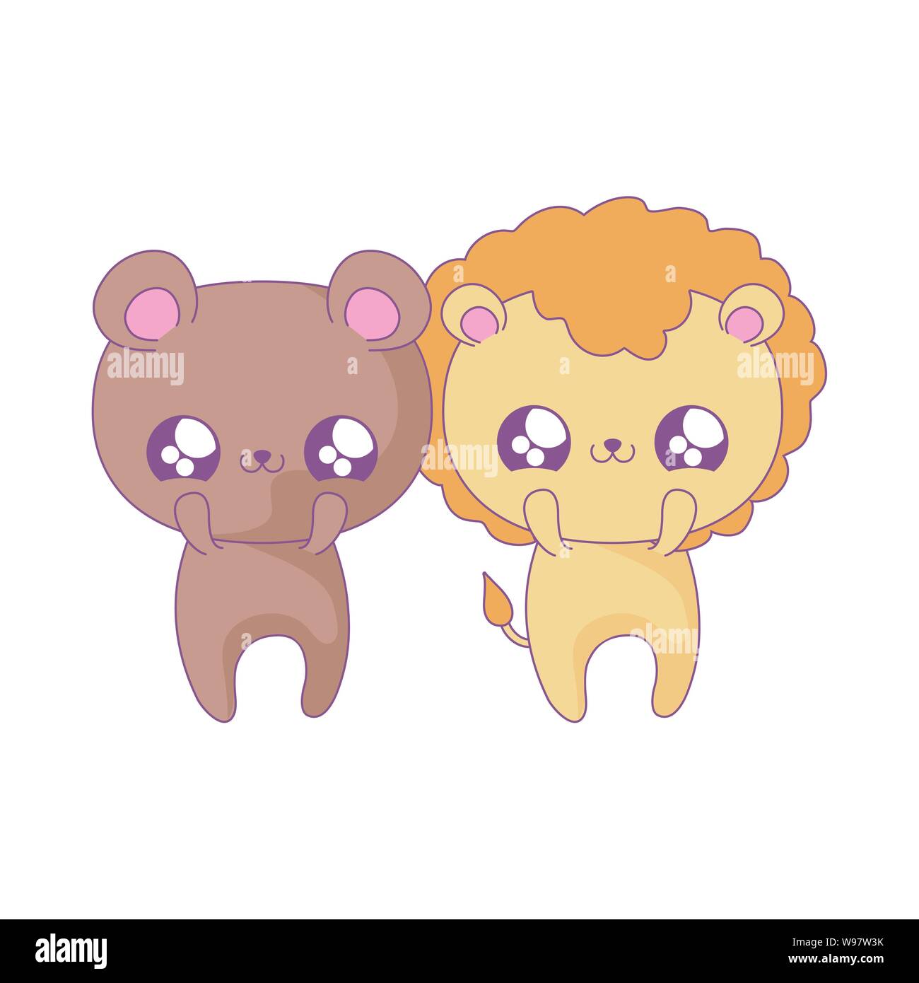 Cute Lion With Bear Baby Animals Kawaii Style Vector Illustration Design Stock Vector Image Art Alamy Cute Lion With Bear Baby Animals Kawaii Style Vector Illustration Design Stock Vector Image Art Alamy