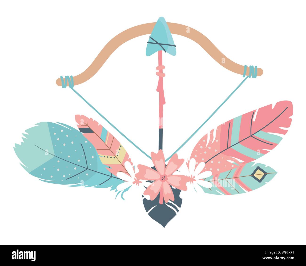 Boho Arrow And Bow Design Bohemic Decoration Vintage Fashion