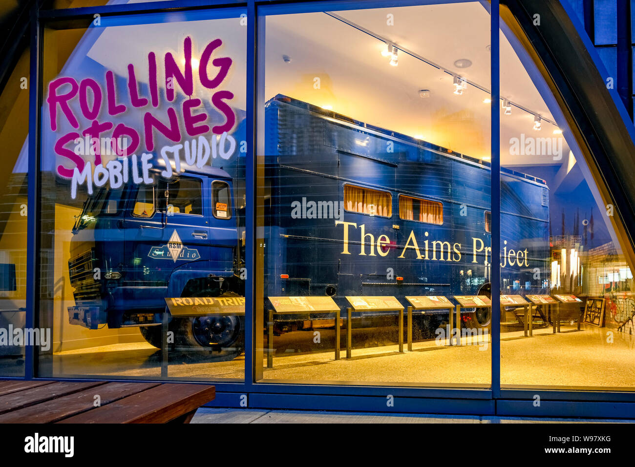 Rolling Stones Mobile Studio, National Music Centre, Calgary,  Alberta, Canada Stock Photo