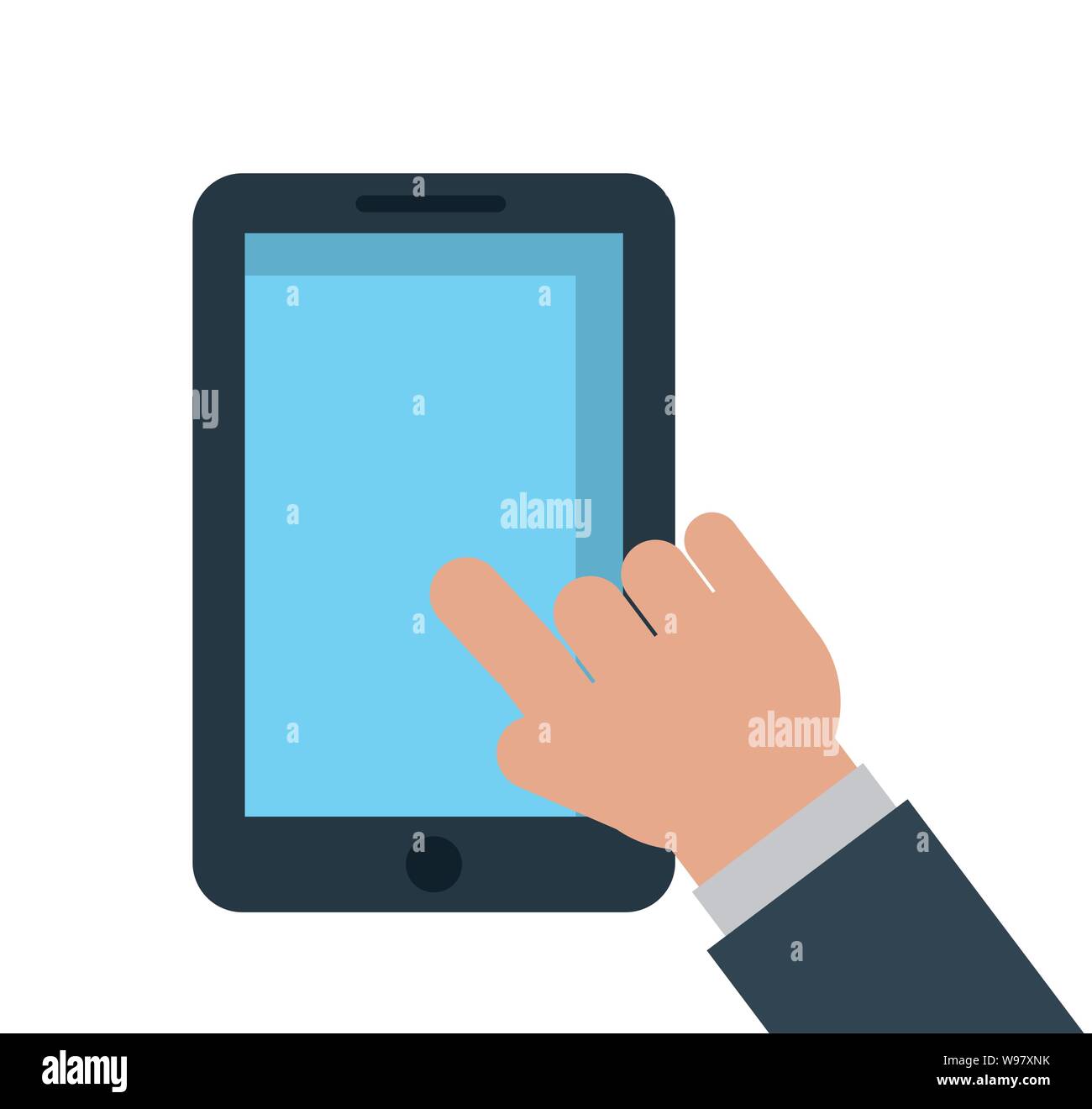 hand of businessman with smartphone in white background Stock Vector ...