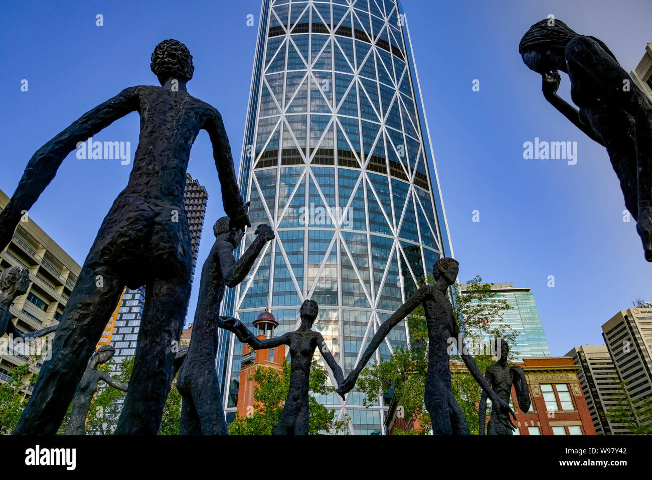 Family of Man sculpture, Calgary, Alberta, Canada Stock Photo