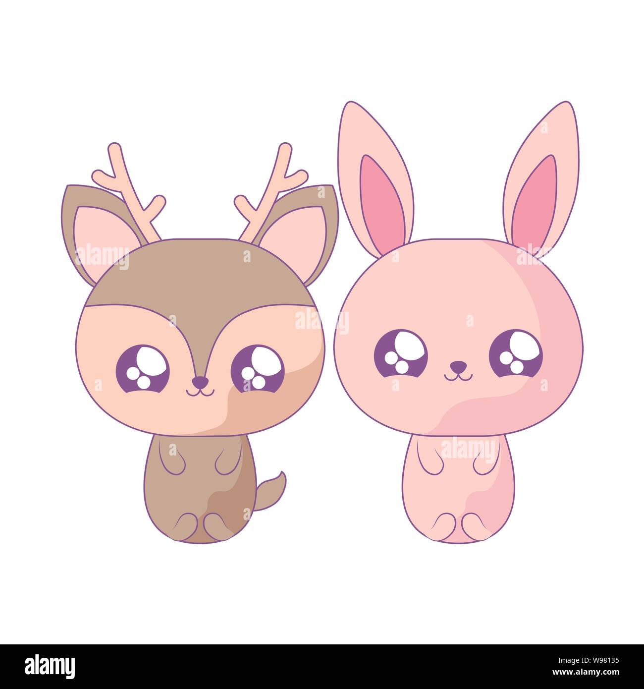 Cute Reindeer With Bunny Baby Animals Kawaii Style Vector Illustration Design Stock Vector Image Art Alamy Cute Reindeer With Bunny Baby Animals Kawaii Style Vector Illustration Design Stock Vector Image Art Alamy