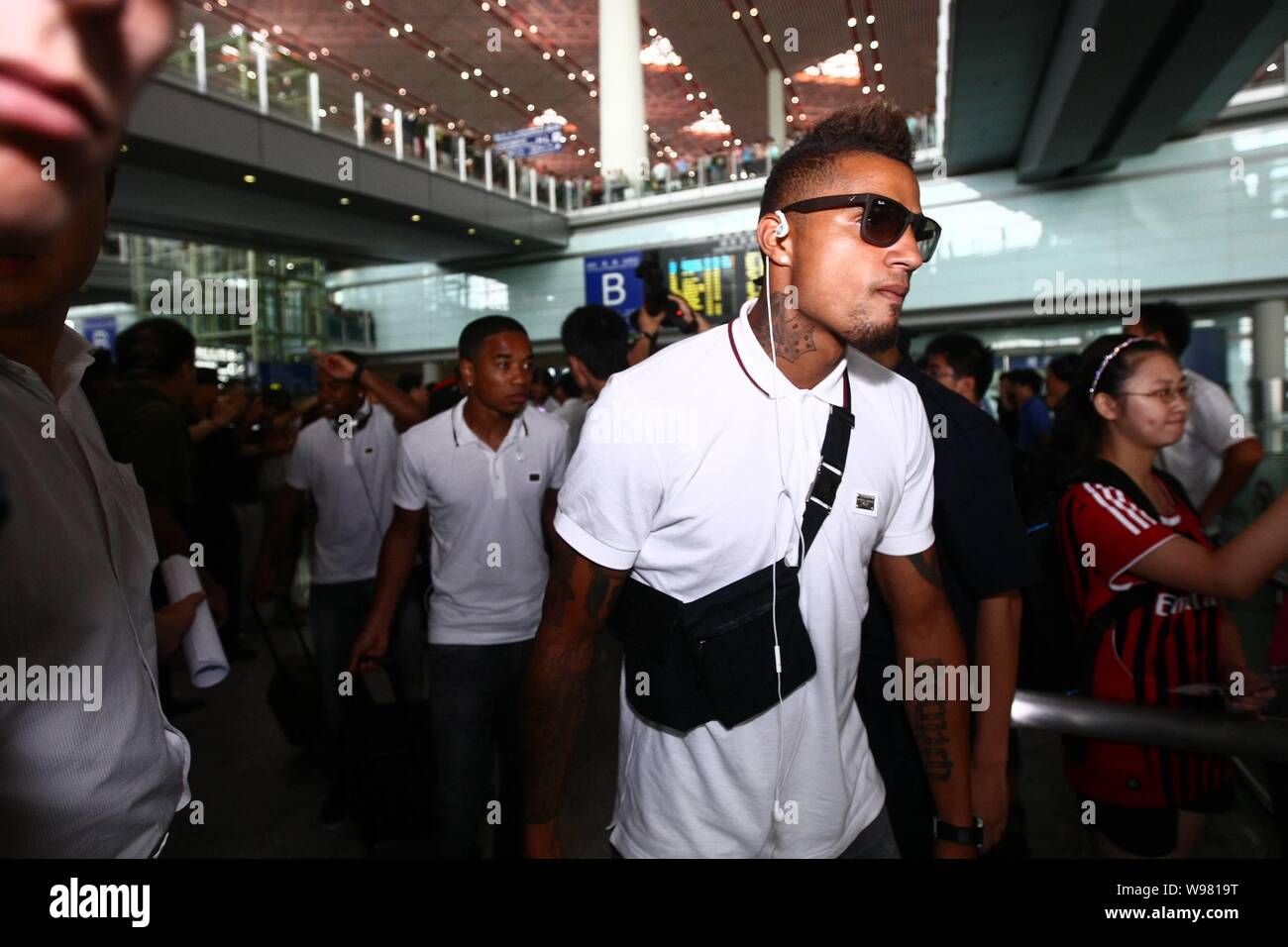 Kevin-Prince Boateng of AC Milan is pictured at Beijing Capital International Airport in Beijing, China, 2 August 2011.   Tuesday (2 August 2011) Ital Stock Photo