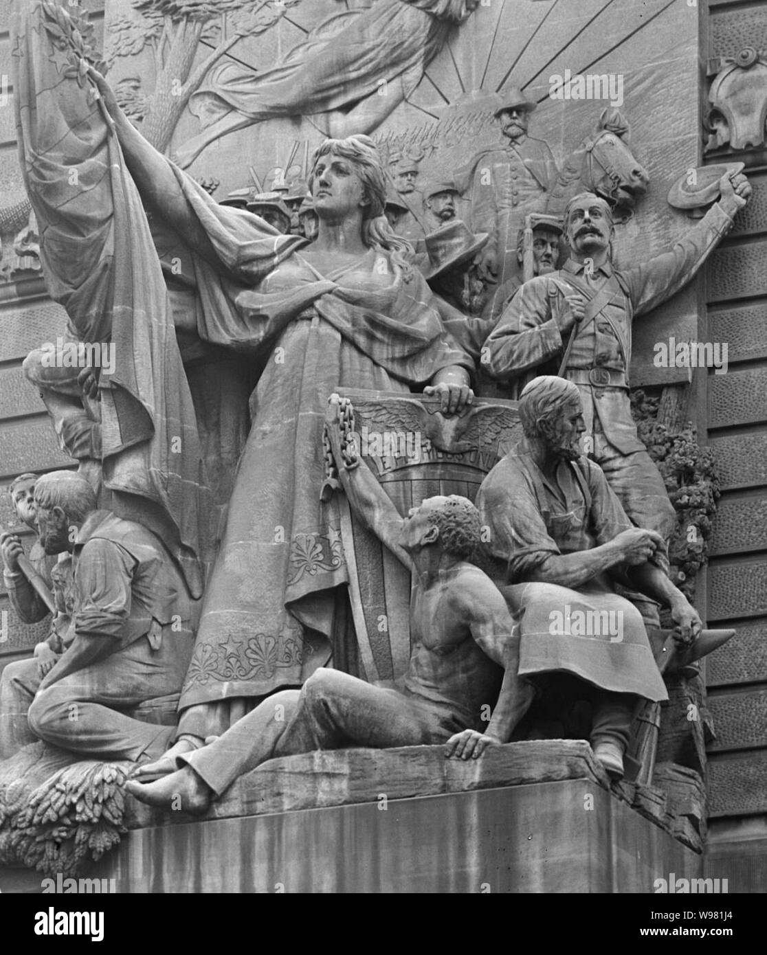 Detail of West Face, Soldiers' and Sailors' Monument, Indianapolis, Ind. (LC-D4-17332). Stock Photo