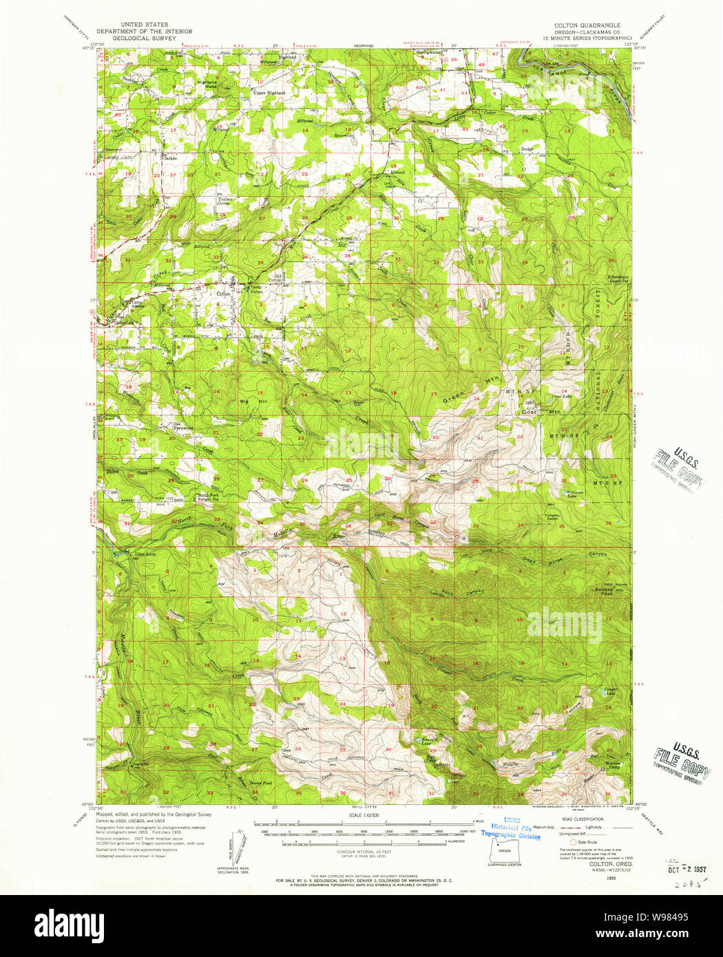 Colton map of oregon hi-res stock photography and images - Alamy