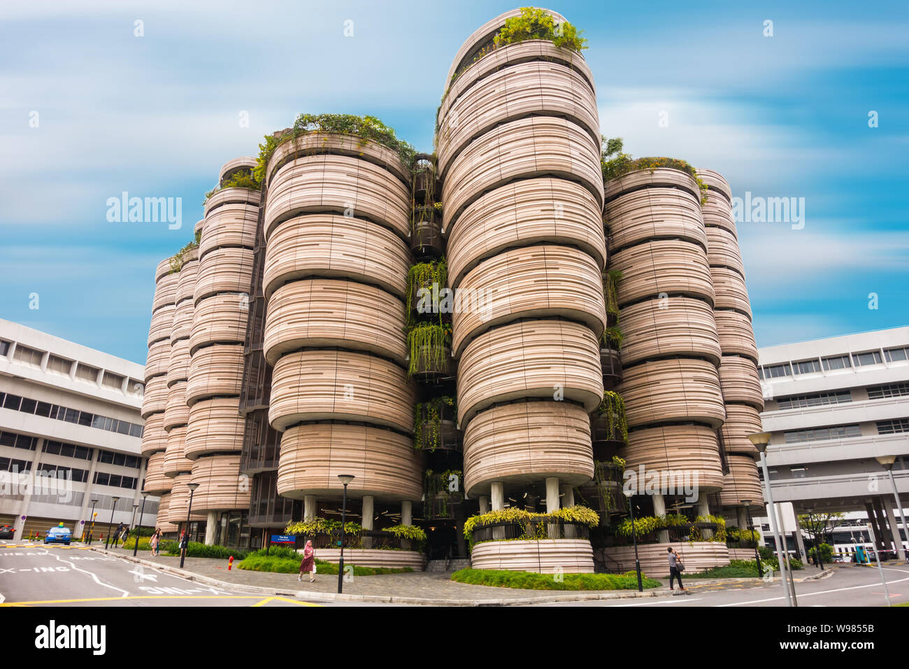 SINGAPORE - OCTOBER 24, 2016: Modern Architectural Building of Nanyang Technological University in Singapore. Cityscape Landmark of Contemporary Stock Photo