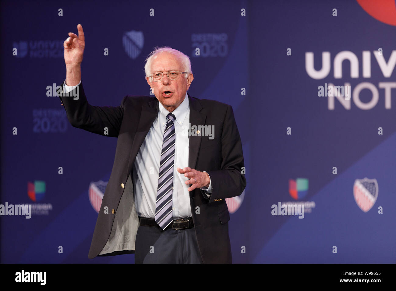 Senator Bernie Sanders, an independent from Vermont and 2020 presidential candidate, speaks during the League of United Latin American Citizens (LULAC Stock Photo