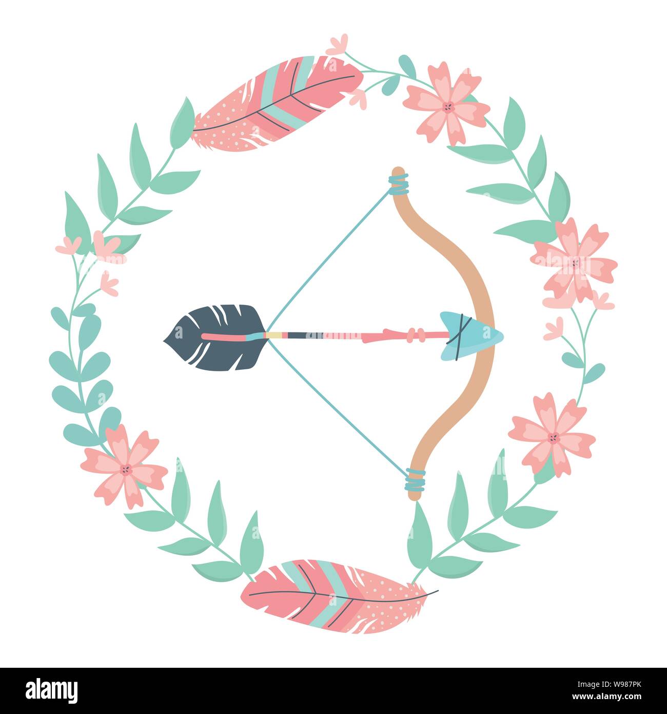 Boho Arrow And Bow Design Bohemic Decoration Vintage Fashion