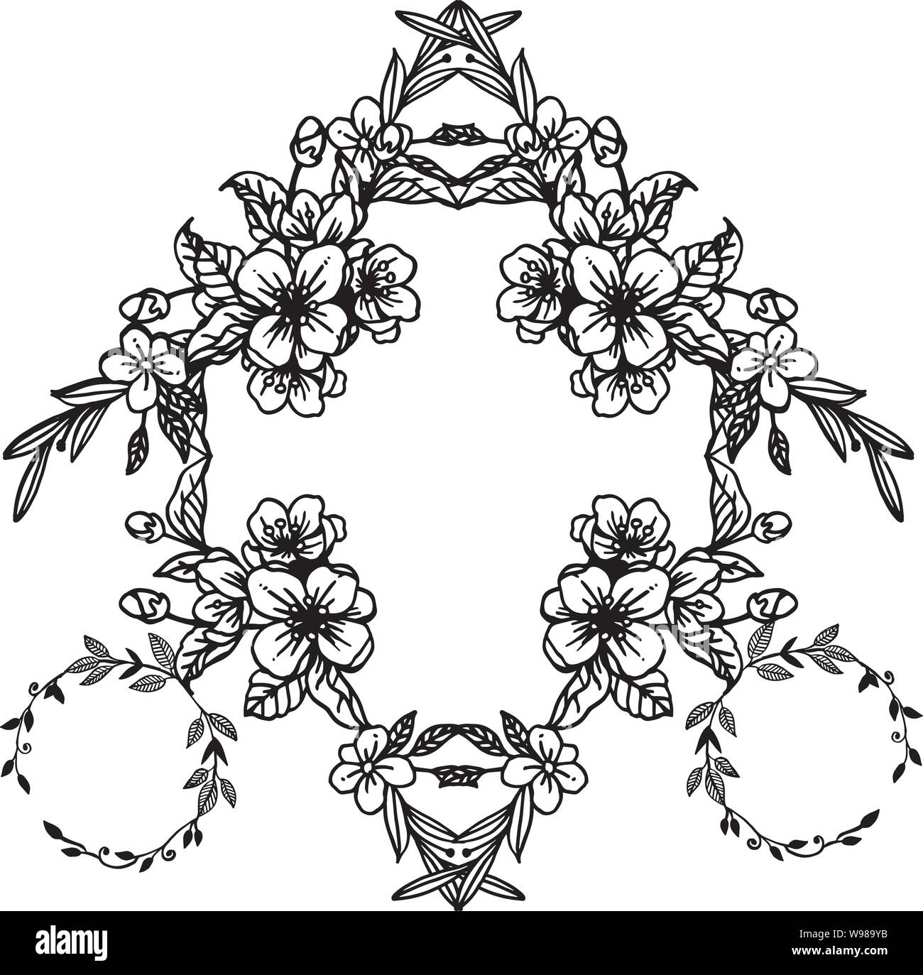 Artwork of wreath frame beautiful, for various pattern of card. Vector ...