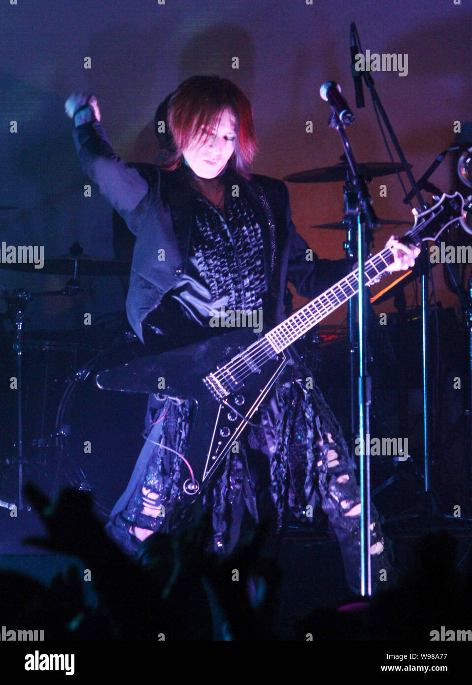 Guitarist Sugizo of Japanese heavy metal band X Japan performs at