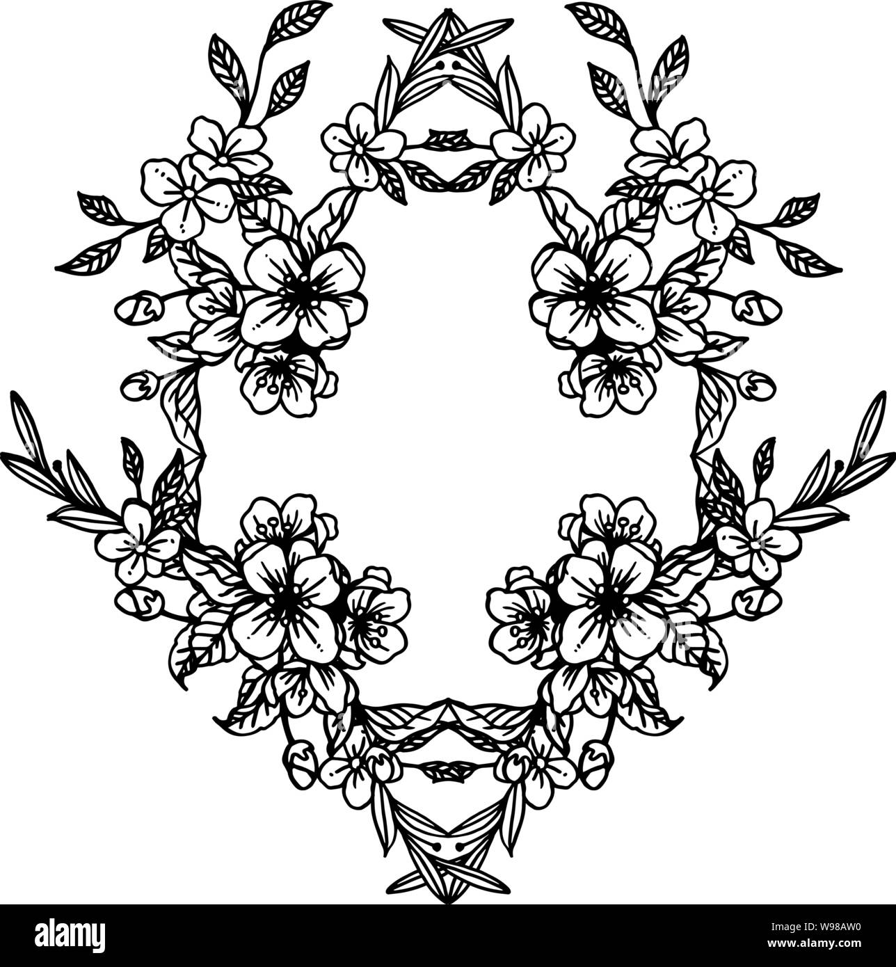 Artwork of wreath frame beautiful, for various pattern of card. Vector ...