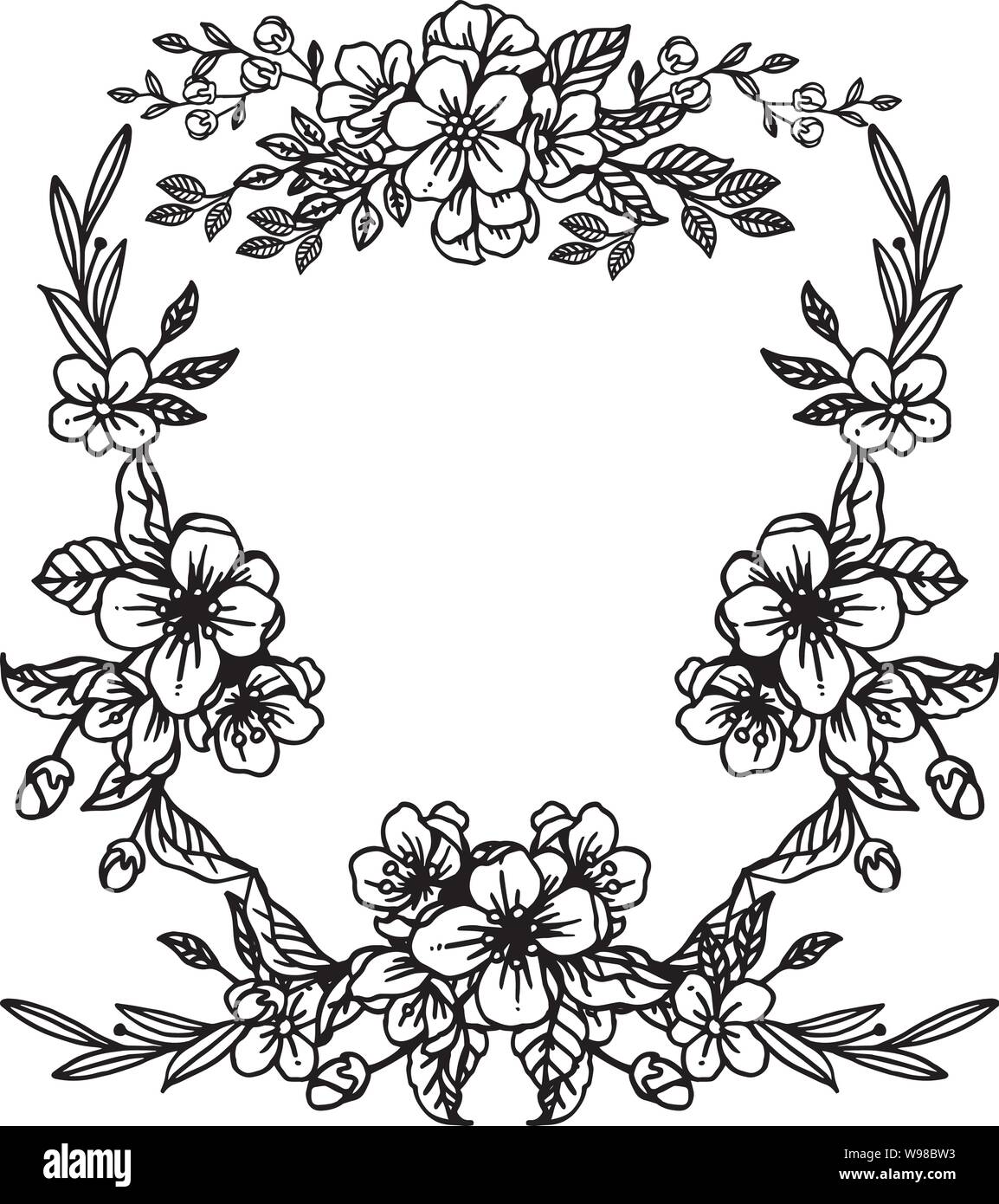 Artwork of wreath frame beautiful, for various pattern of card. Vector ...