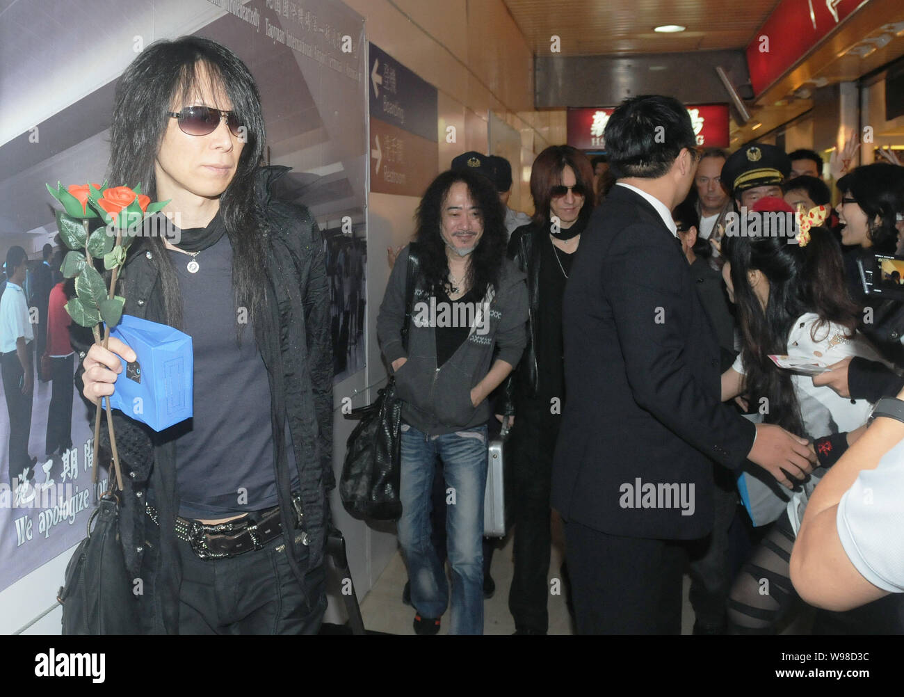 Members Of Japanese Heavy Metal Band X Japan Are Seen At Taiwan Taoyuan International Airport Before They Leave For Thailand In Taipei Taiwan 7 Nove Stock Photo Alamy
