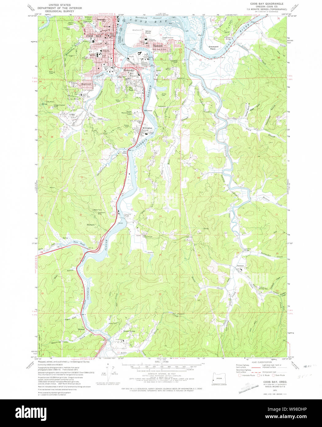 Coos bay map hires stock photography and images Alamy