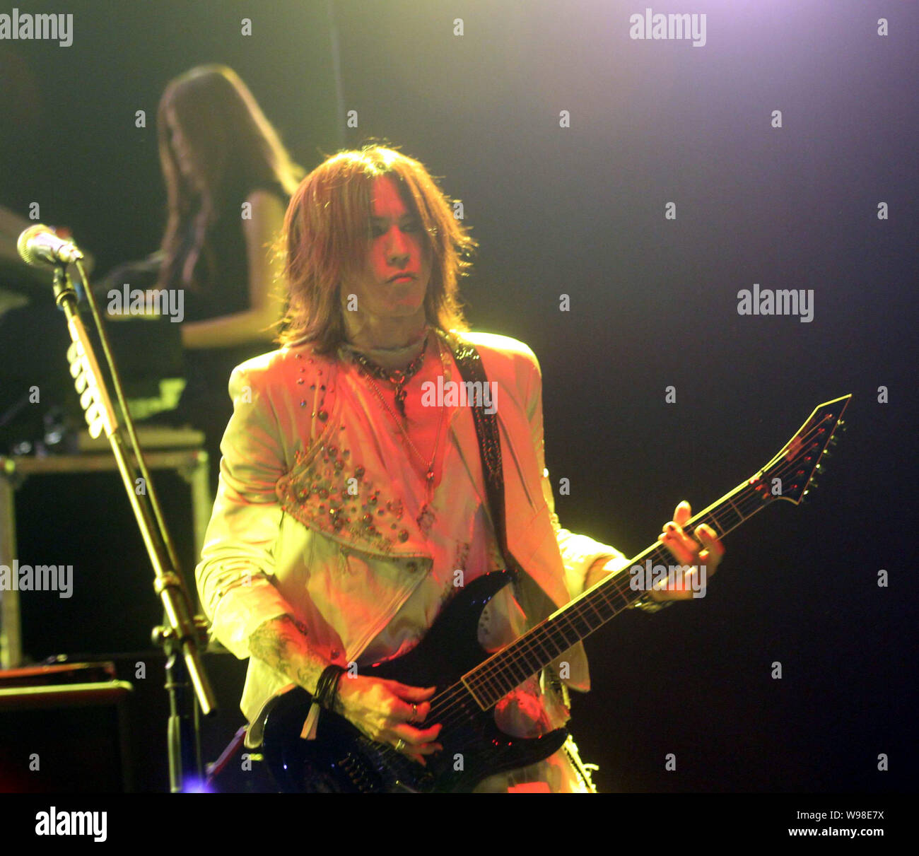 Sugizo of Japanese heavy metal band X Japan performs in the X