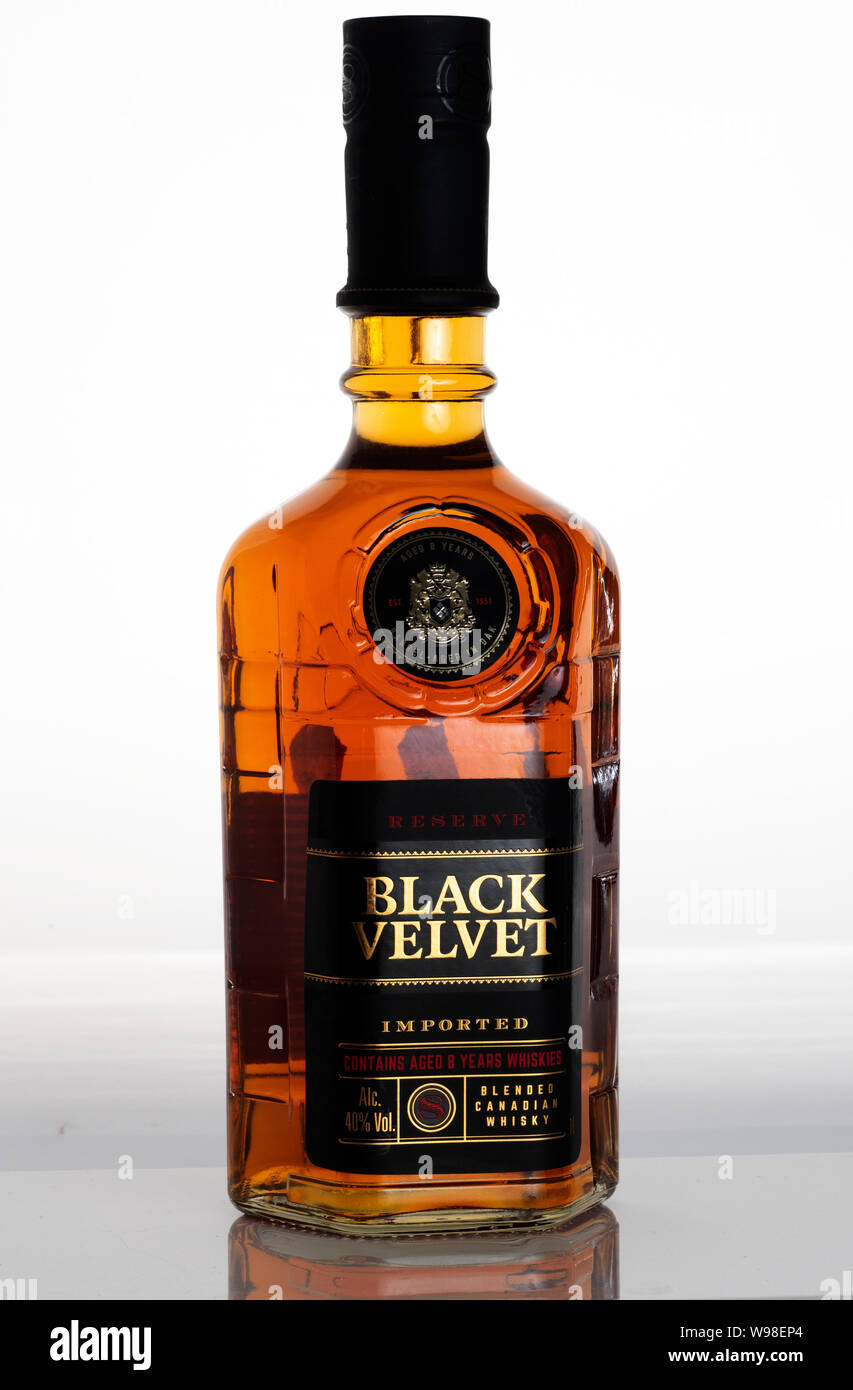 Black Velvet blended canadian whisky 1 l bottle isolated on white background  Stock Photo - Alamy