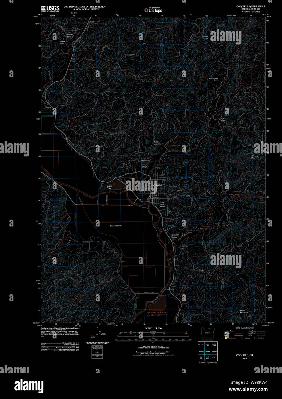 Coquille oregon map hires stock photography and images Alamy