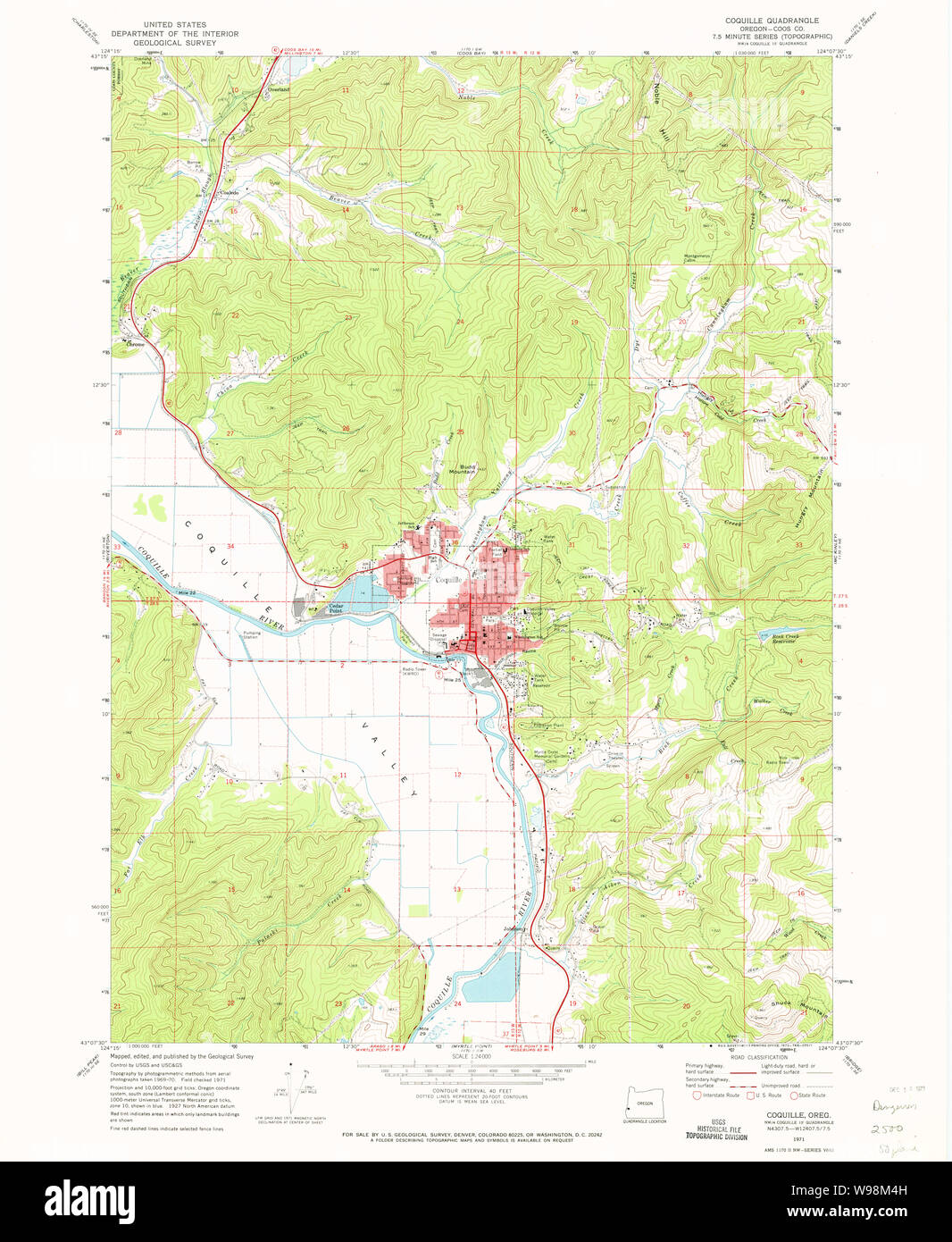 Map of coquille oregon Cut Out Stock Images & Pictures Alamy