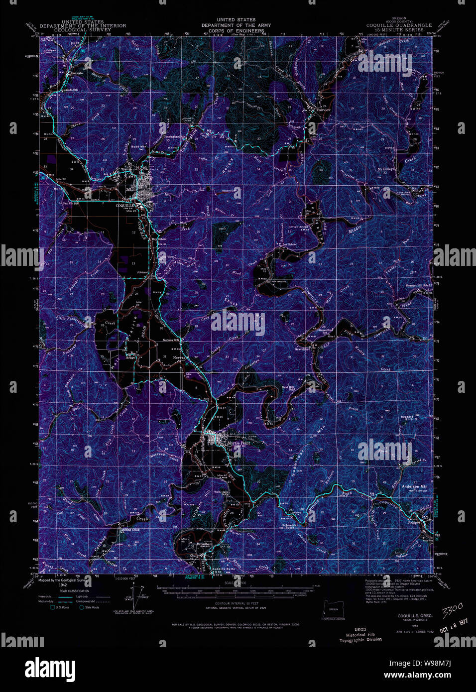 Coquille oregon map hires stock photography and images Alamy