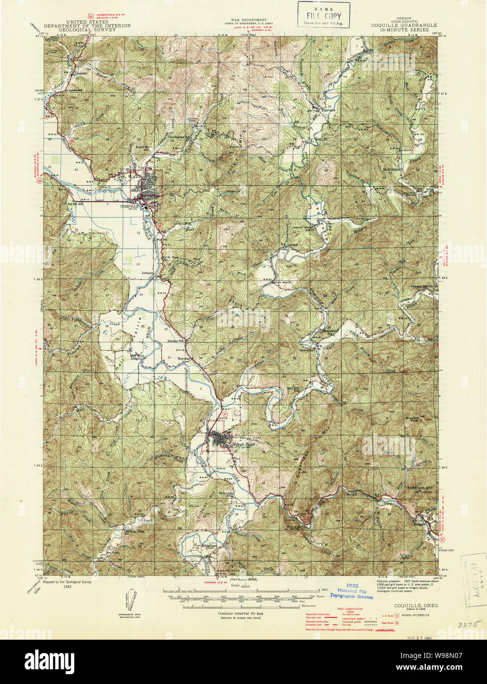 Coquille oregon map hires stock photography and images Alamy