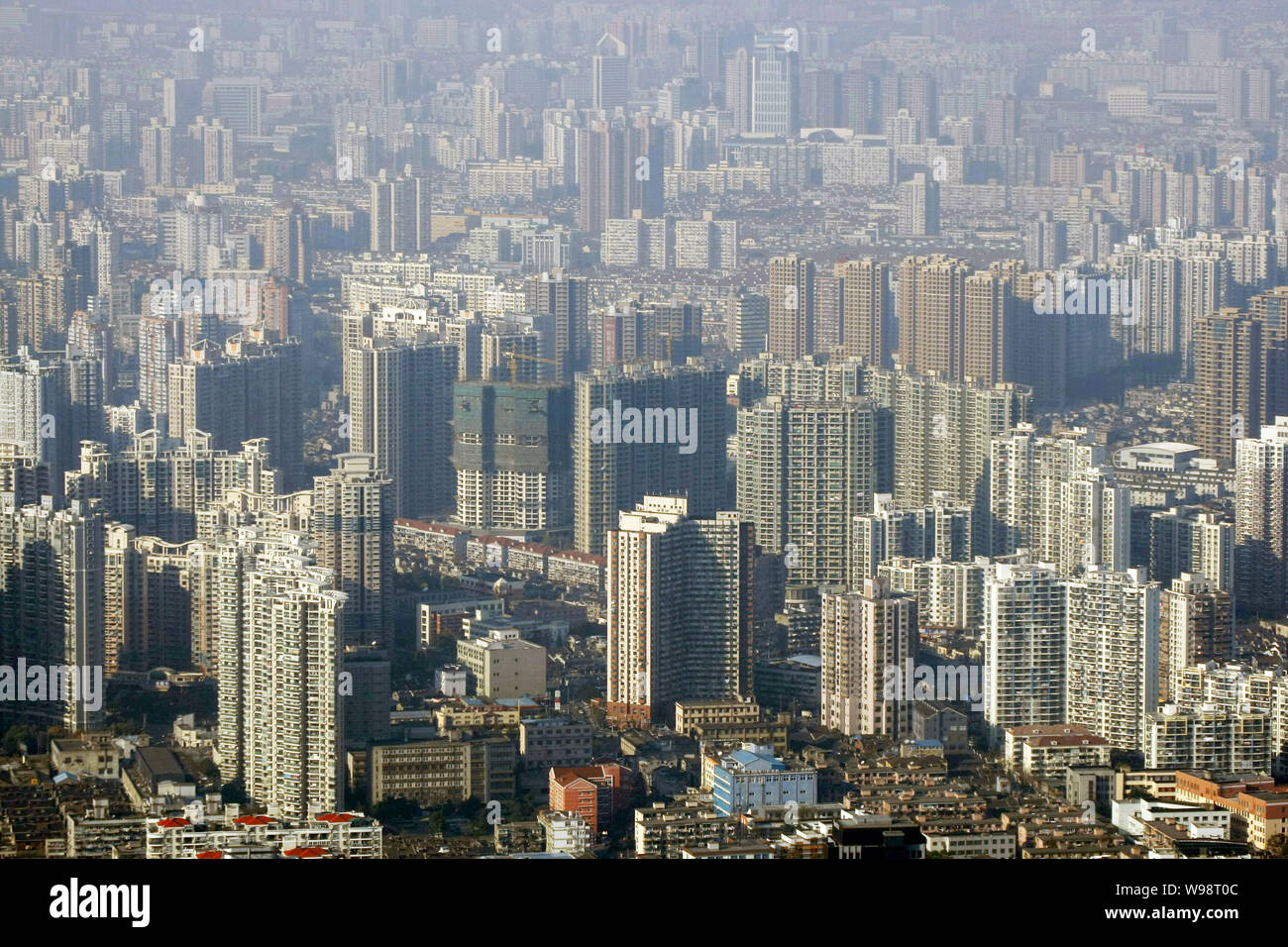 FILEView of clusters of highrise office and residential apartment