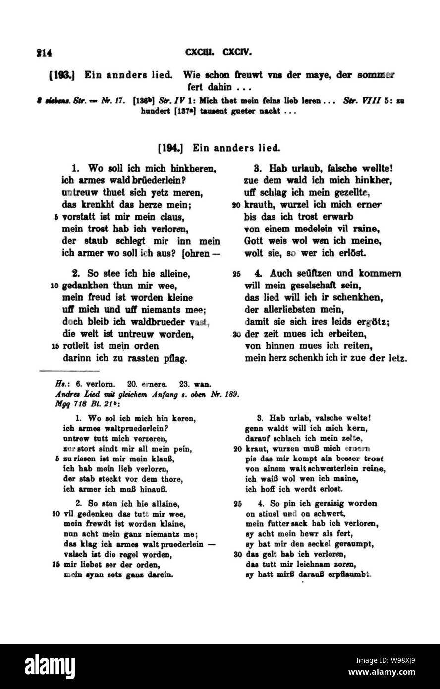 Deutsche Texte Des Mittelalters V 233 Stock Photo Alamy