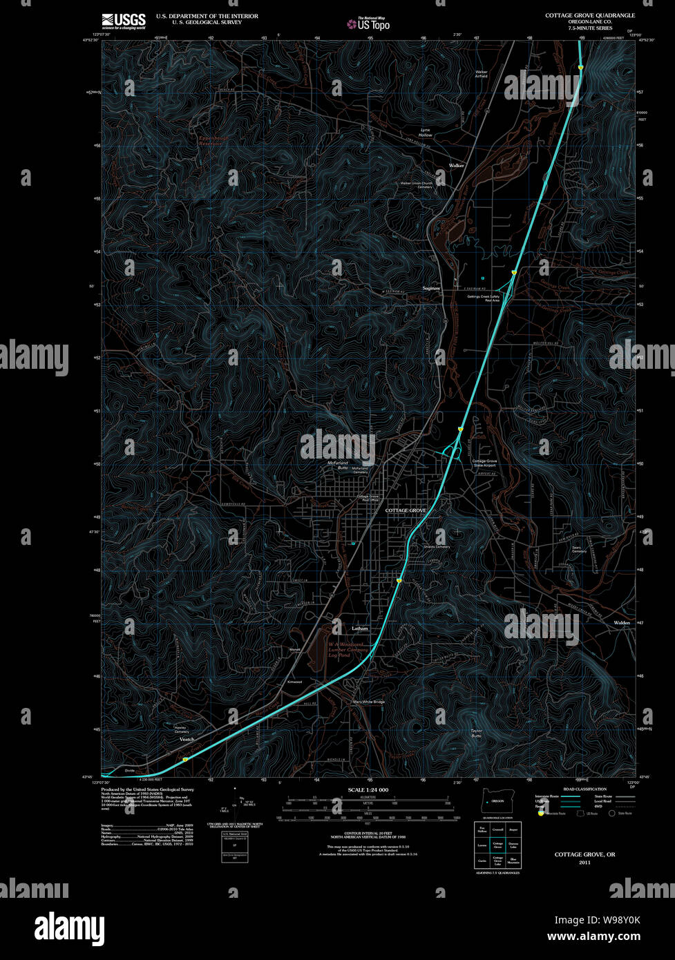 Map of cottage grove oregon hires stock photography and images Alamy
