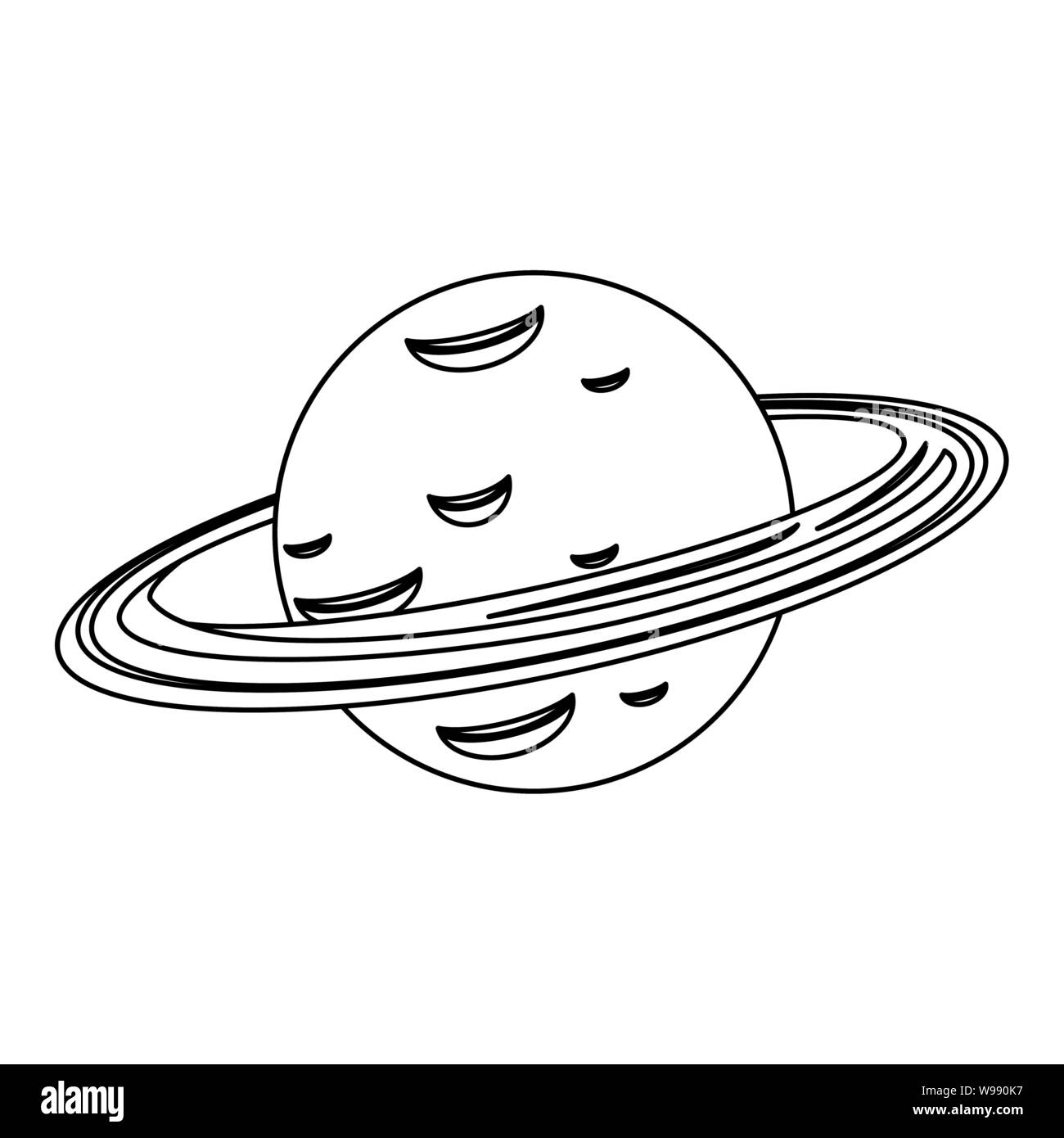 universe space galaxy astronomy cartoon in black and white Stock Vector ...