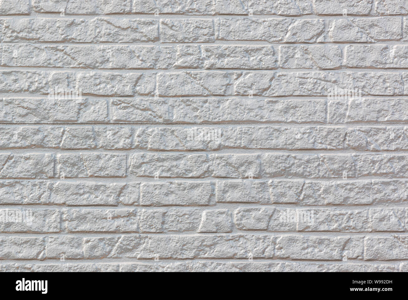 White concrete brick wall pattern texture for background Stock Photo