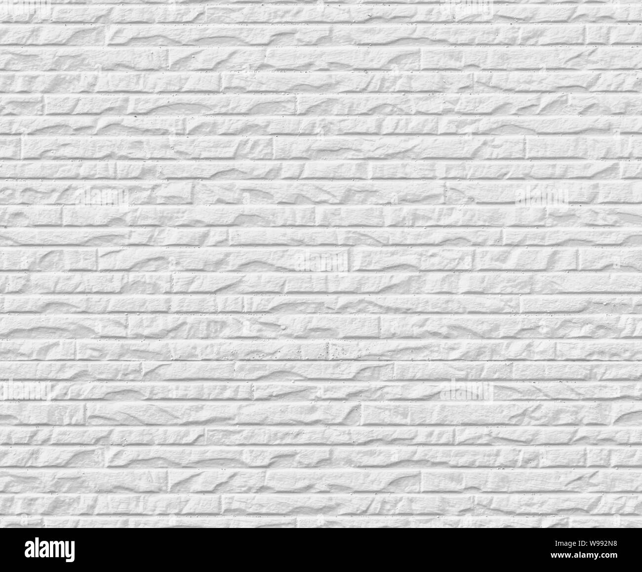 White concrete brick wall pattern texture for background Stock Photo