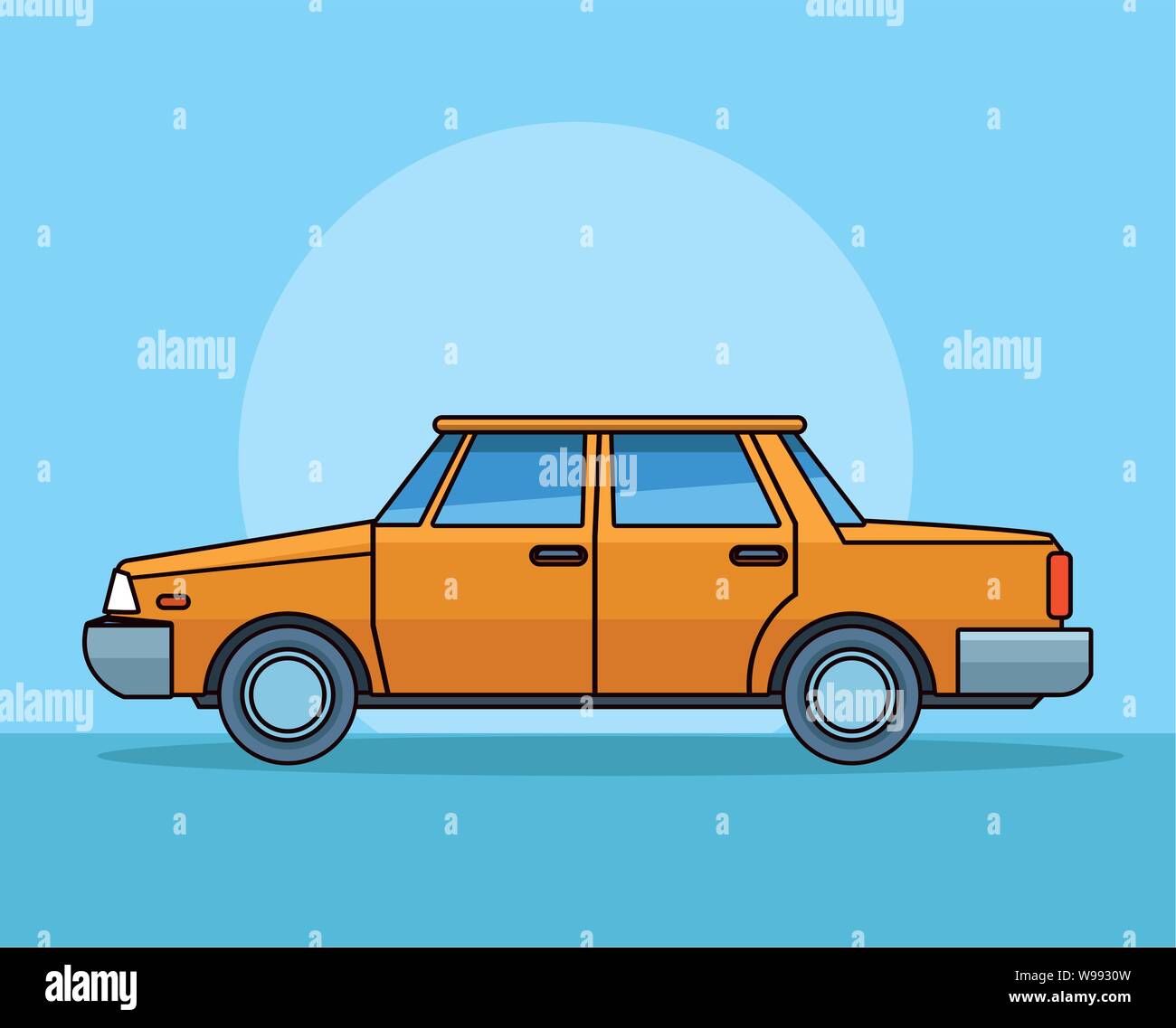 Old classic yellow car vehicle sideview Stock Vector Image & Art - Alamy