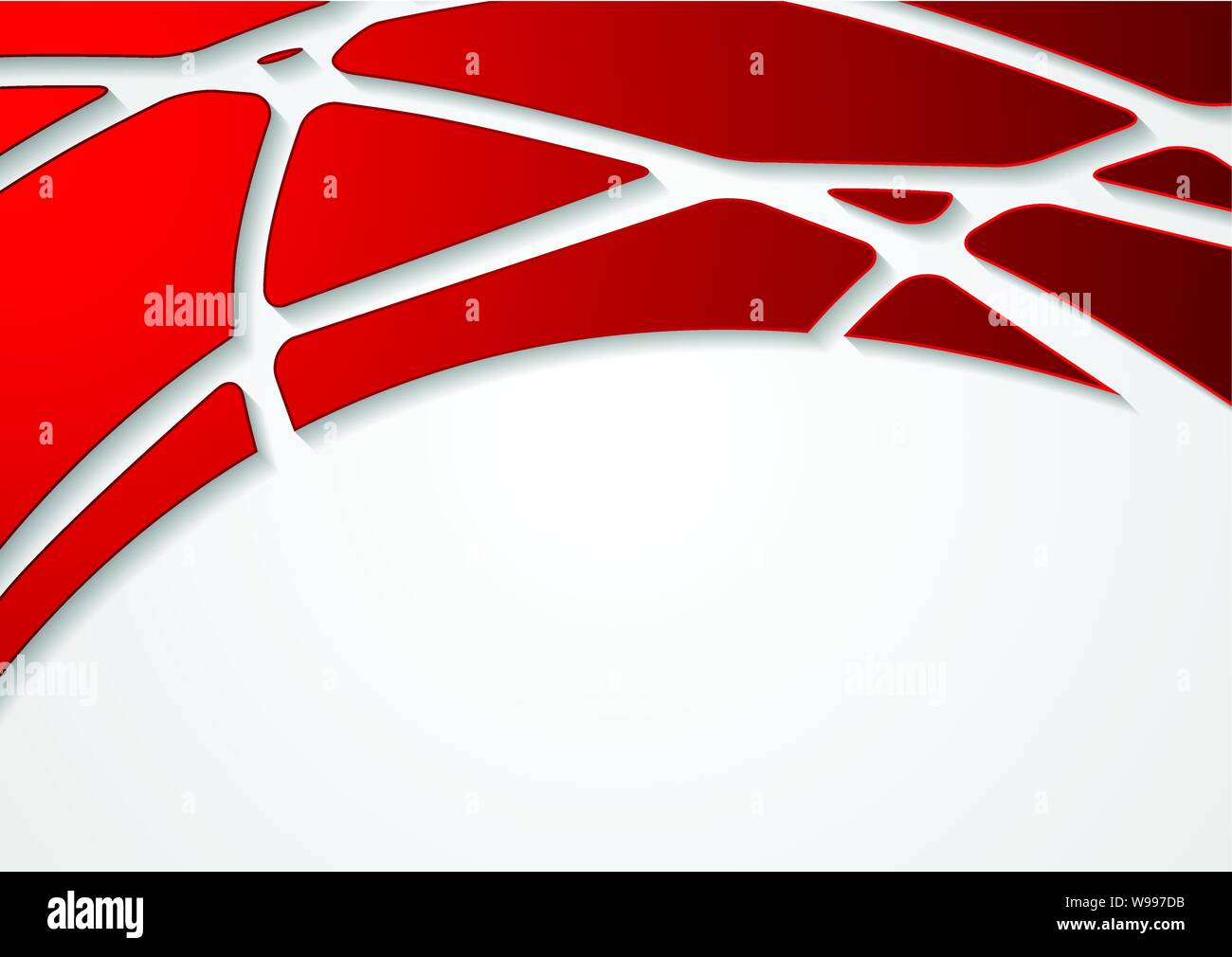Red paper cut corporate wavy abstract background. Vector design Stock Vector