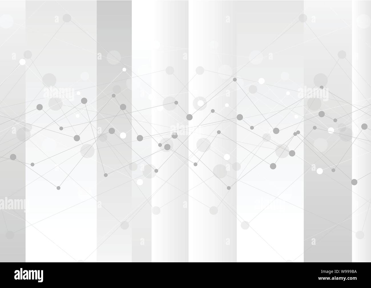 Grey abstract technology graph background. Vector illustration Stock
