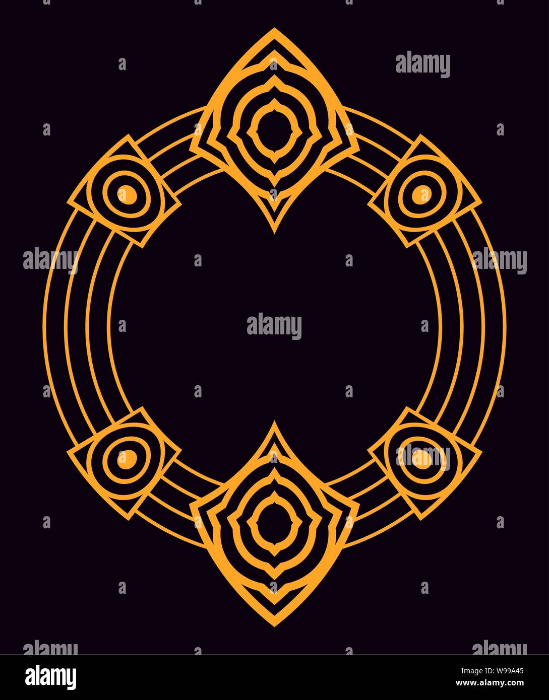 black background art deco frames ornament retro style vector