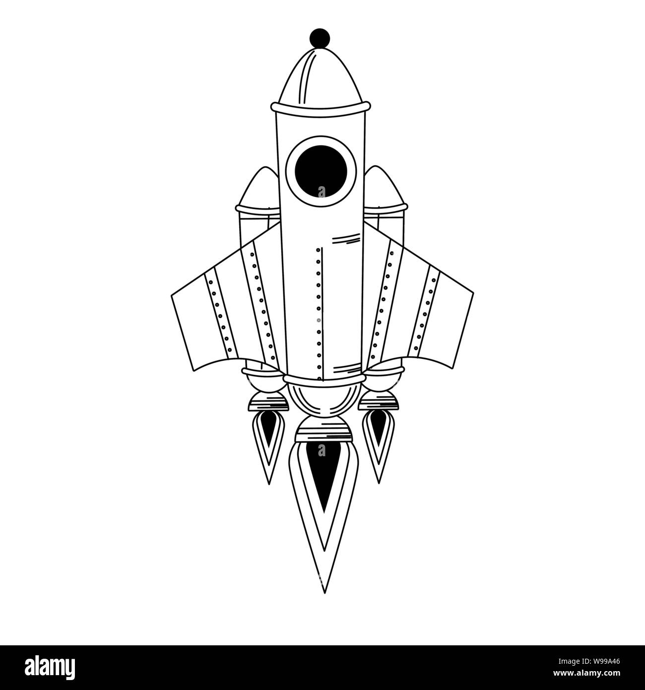 universe space galaxy astronomy cartoon in black and white Stock Vector ...