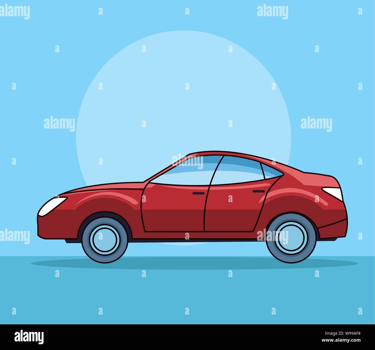 Modern sedan red car vehicle sideview Stock Vector Image & Art - Alamy
