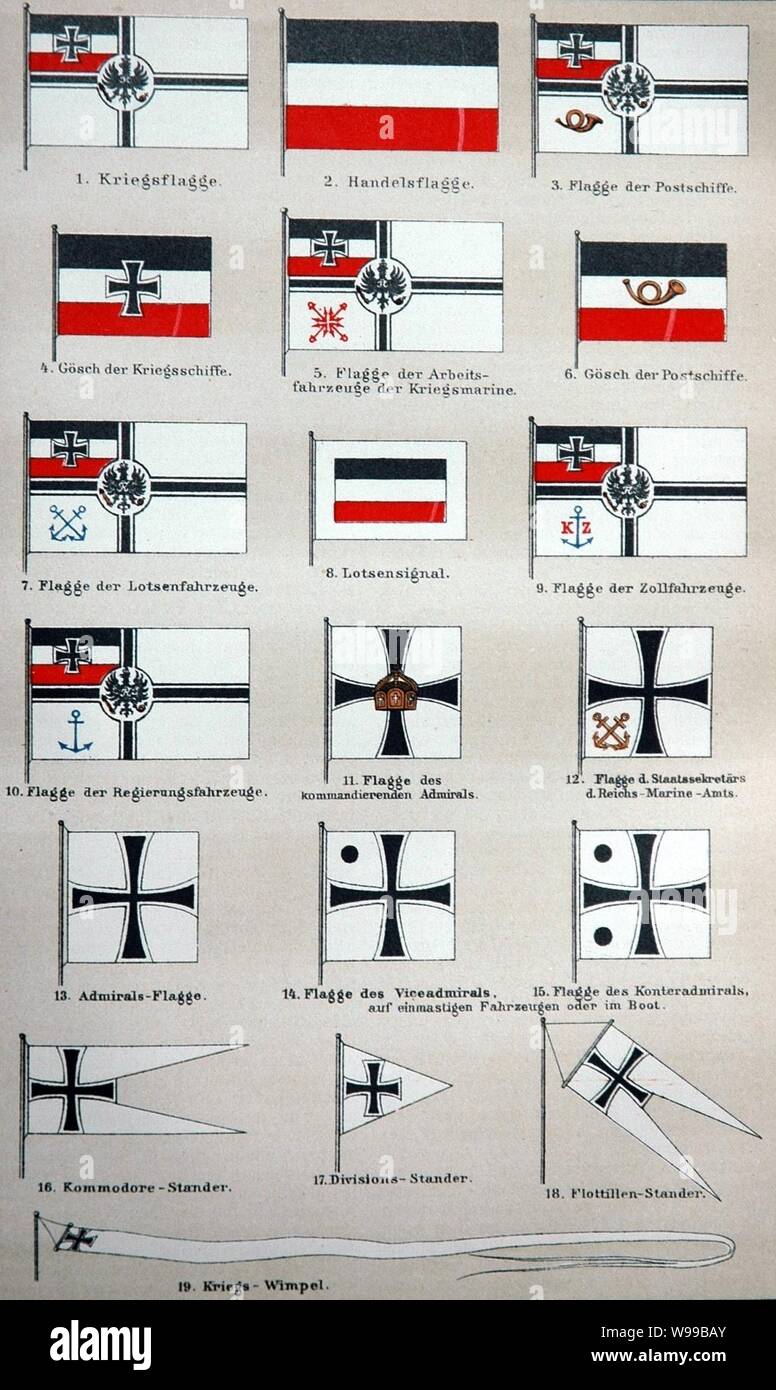 Deutsches Reich Flaggen. Stock Photo