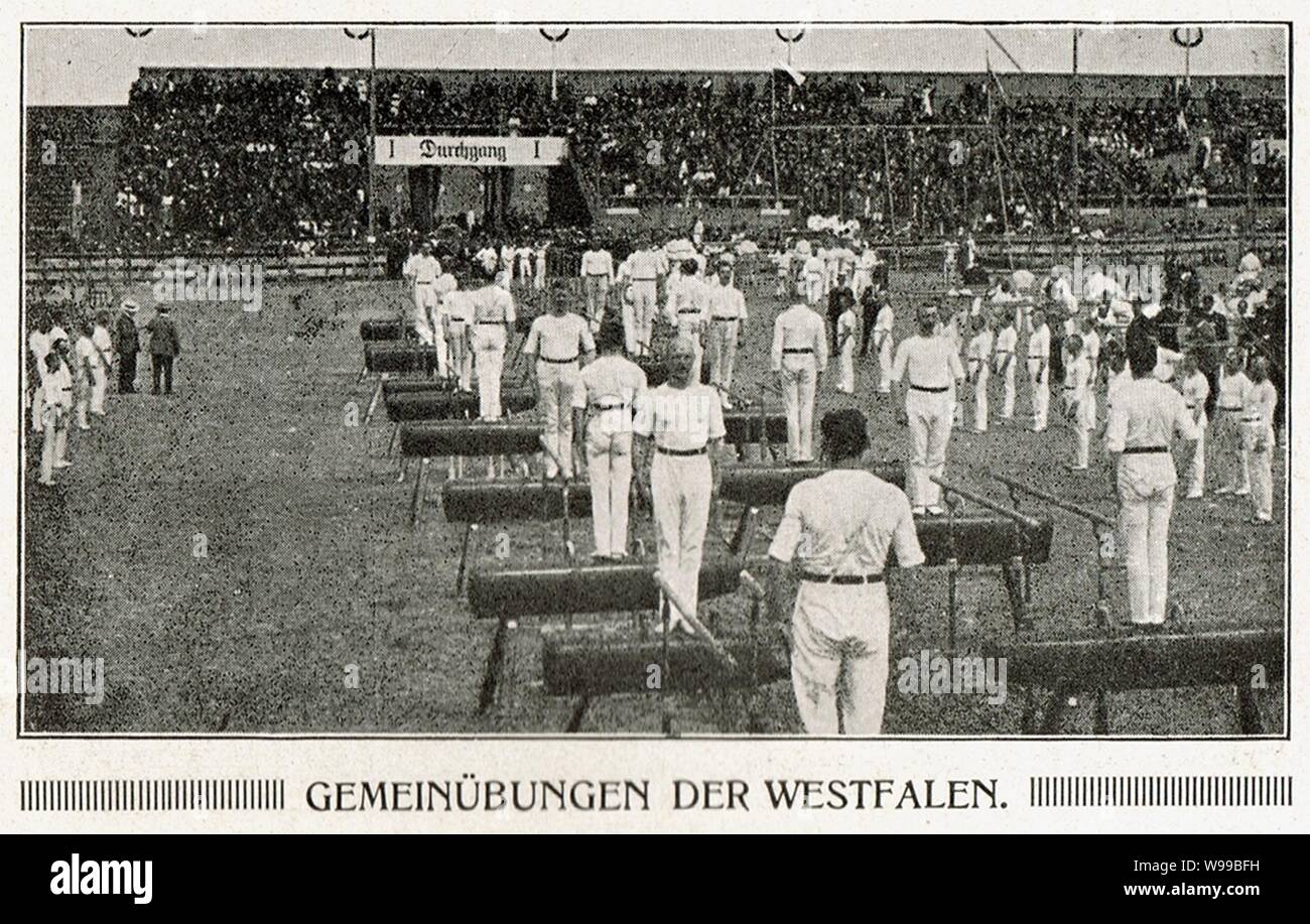 Deutsches Turnfest 1913 Freiübung Westfalen Stock Photo Alamy