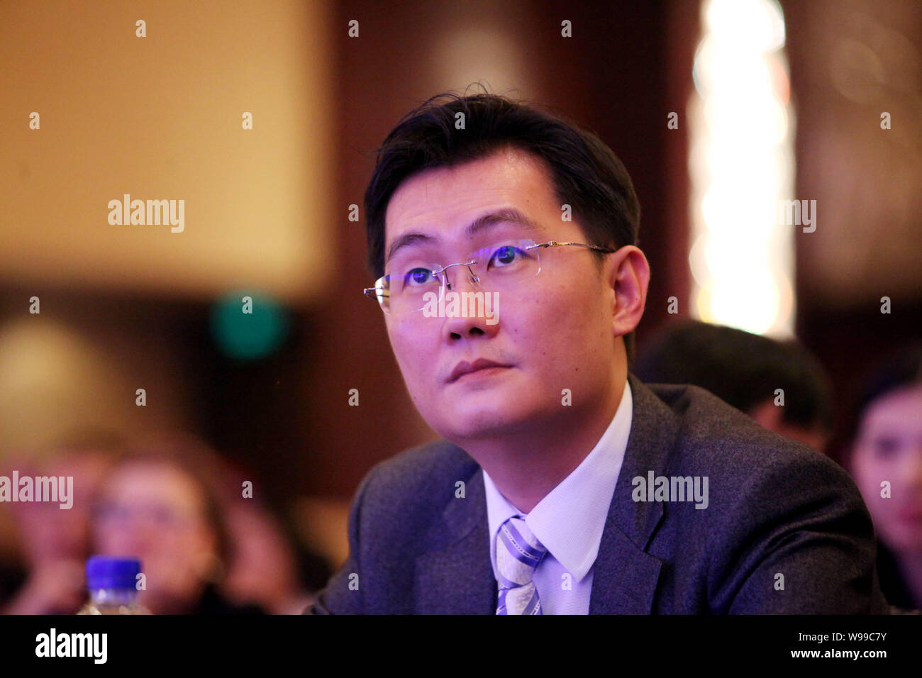 --FILE--Ma Huateng (Pony Ma), Founder and CEO of Tencent Inc., attends the 9th China Entrepreneur Summit 2010 in Beijing, China, December 5, 2010.   F Stock Photo