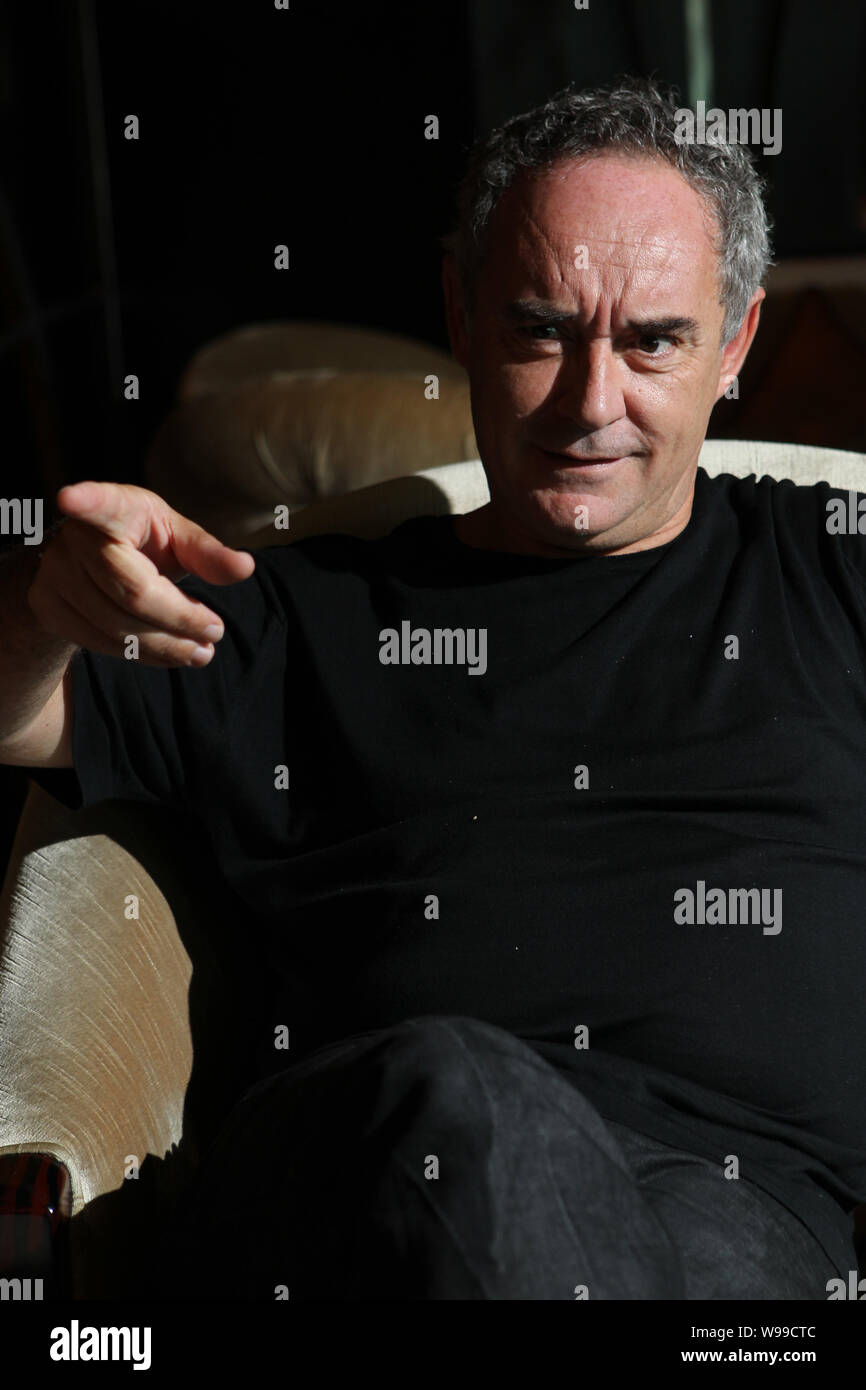 Southern Spains most celebrated chef  Ferran Adria is pictured in Shanghai, China, 23 August 2011.   Ferran Adria is in China to present his well know Stock Photo