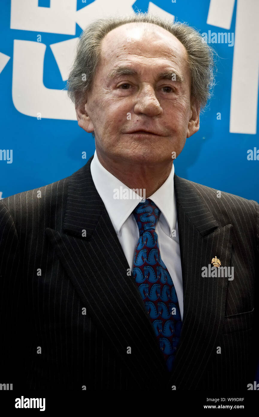 Pal Sarkozy, father of French President Nicolas Sarkozy, attends an art exhibition featuring the works of him and Werner Hornug, a German artist, in B Stock Photo