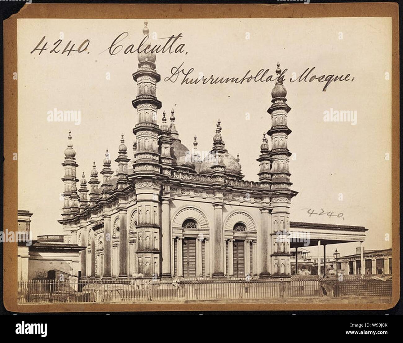 Dhurrumtollah Mosque Calcutta by Francis Frith. Stock Photo